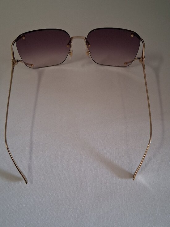 Authentic Gucci Women\'s Fork Oversized Rimless Sunglasses in elegant Shiny main image 4
